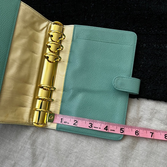 Auth Chanel CC Logo MEDIUM Turquoise Blue Caviar Agenda Cover w/Gold Hdw - Picture 16 of 16